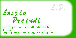 laszlo preindl business card